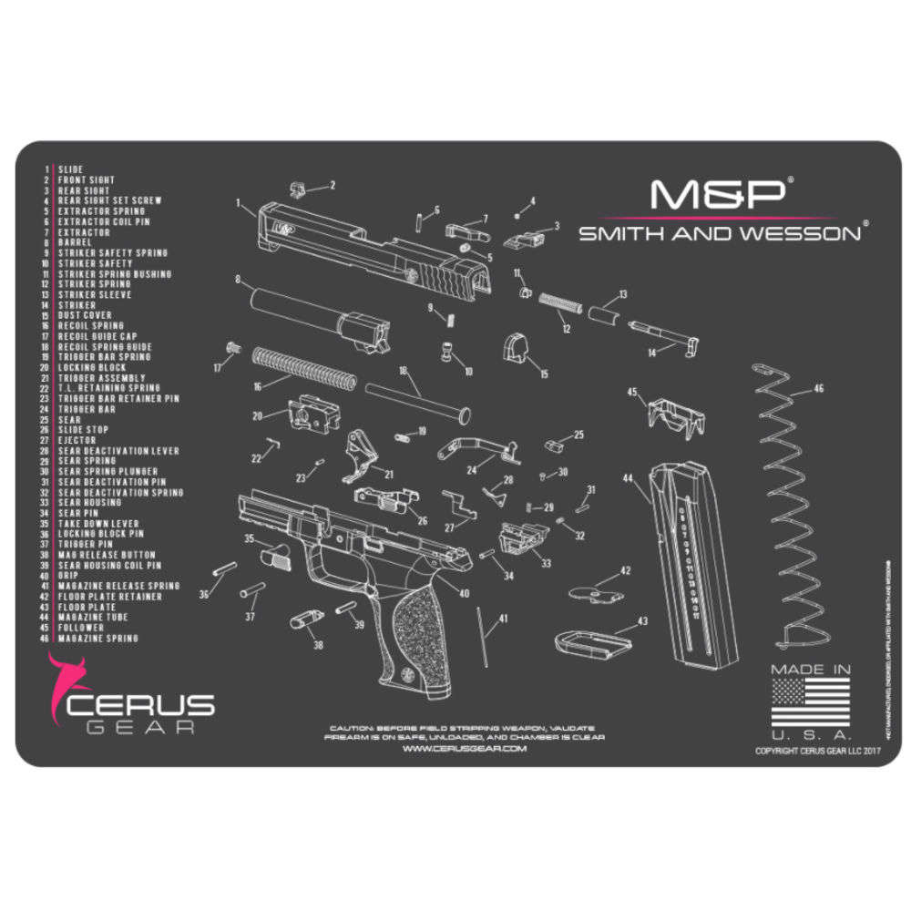 Cleaning Equipment Cerus Gear 4.50" S&W M&P SCHEMATIC GRAY/PINK • Model: 4.50"